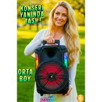 SOONBOX Mikrofonlu Bluetooth Hoparlör 8x1 Toplantı Parti Eğlence LED Işık TF Kart FM USB AUX Girişli Speaker
