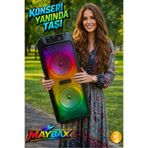 SOONBOX YÜKSEK BASS ÇİFT HOPARLÖR IŞIKLI MİKROFONLU PARTY KONFERANS BT/TF/USB/FM BLUETOOTH HOPARLÖR