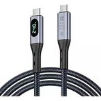 Soopii Led Ekranlı Usb4 Kablosu, 8K Video, 40Gbps Veri Aktarımı, 240W Usb C - Usb C Şarj Kablosu, Lphone 16, Macbook, Thunderbolt 3, Monitör, Yer