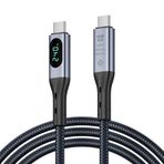 SOOPII LED Ekranlı USB4 Kablosu, 8K Video, Max 40Gbps Veri Aktarımı, 240W USB C - USB C Şarj Kablosu, lPhone 16, MacBook, Thunderbolt 3, Monitör, Yerleştirme İstasyonları (3.3 ft) ile uyumlu