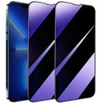 SOOPUR [2 Paket iPhone 13 Pro Max ve iPhone 14 Plus ile Uyumlu Anti Mavi Işık Gizlilik Ekran Koruyucu 6,7 inç, Çizilmeye Dayanıklı, Kırılmaz Kırılmaz Cam Film, Yuvarlak Kenar Tam Kaplama