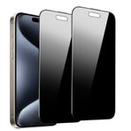SOOPUR 2'li Paket 4 Yollu 360° Gizlilik Ekran Koruyucu iPhone 15 Pro Max 6,7 İnç için, Yatay ve Dikey Her Yerde Anti-Spy Temperli Cam Film, Yüz Kimliğine Duyarlı Yüksek Mukavemetli Koruma