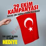 Sopalı Türk Bayrağı 30X45 Cm Alpaka Kumaş 100 Adet+10 Adet