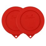 Sophico Anchor Hocking ve Pyrex 7202-PC Cam Kaseler için 1 Bardak Yuvarlak Silikon Saklama Kapağı (Kap Dahil Değildir) (Kırmızı - 2 paket)