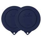 Sophico Anchor Hocking ve Pyrex 7202-PC Cam Kaseler için 1 Bardak Yuvarlak Silikon Saklama Kapağı (Konteyner Dahil Değildir) (Lacivert -2 paket)