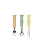 Sophie La Girafe Çok Renkli Metal Çatal Bıçak Takımı - Sarı