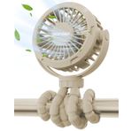 SOPOKE Mini Taşınabilir Bebek Arabası Fanı, 3 Hızlı Kişisel El Fan, Pille Çalışan Şarj Edilebilir 360° Esnek Tripod Soğutma Fanı, Araba Koltuğu Beşik Koşu Bandı Golf Arabası Seyahat için Uygun (Sarı)