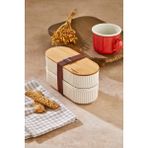 Sora Home 1000ML Ahşap Kapaklı Lunch Box 2'li Set Diyet Beslenme Kutusu Bambu Saklama Kabı - Renkli - Standart