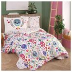 Sora Home Hobby Tek Kişilik Poplin Nevresim Takımı Alice Fuşya - 001-Renkli - 180 x 220 cm