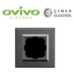 Sora Home Manyatik Gri Tekli Çerçeve Quantum - Priz ve Anahtar Için Uyumlu Çerçeve - Standart - 001-Renkli