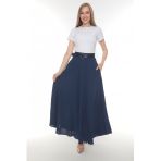 Soralline 779 Kloş İndigo Kadın Etek