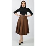 Soralline Bayan 75 cm Boyunda Kışlık Kloş Etek Soral 780 Kahve - 42 - Kahverengi