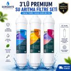 Sorgente 3'Lü Su Arıtma Filtre Seti 12'' Inline Sediment Gac Cto Tüm Ev Tipi Cihazlarla Uyumlu