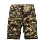 Şort erkek kargo spor atletik pilili genel tulum pantolon şort Catsuit ter pantolon erkek 2025, T-731 Haki Kamuflaj, XL