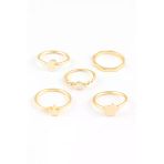 Sortie Aksesuar Ay Yıldız Hilal Figürlü Figürlü 5'Li Kombin Yüzük Seti
