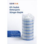 sorvia Kullan At Deterjanlı 6 Adet Temizlik Süngeri Tuvalet Fırçası Uyumlu Yedek Sünger Tek Kullanımlık