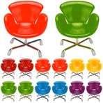 Sosation 12 adet 1:6 ölçekli Dollhouse minyatür plastik sandalye renkli minyatür sandalye Dollhouse mobilya DIY Mini koltuk arkalığı döner yumurta sandalyeler bebekler için Dollhouse aksesuarları dekorasyon, 6
