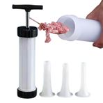 Sosis Doldurma Makinesi, Sosis Doldurma, Ev Yapımı Küçük Sosis Makinesi, Hot Dog Stuffer Kit, Kolayca Sosis Yapmak için 3 Doldurma Tüplü Hızlı Et Dolum Makinesi
