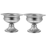Sosoport 2 Adet Demir uzun saksı ev dekorasyon home decor dekoratif objeler vazo saksı sahne parti yapay tören bitki Düğün narin ekici avrupa tarzı çiçek kabı sundurma tenceresi ütü Silver
