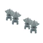 Sosoport 2 Set Fener Taş Heykeli Minyatür Köşk Heykelcik Kumtaşı Pagodası Balık Tankı Mini Dekorasyon Mini Bahçe Heykelleri Japon Balık Tankı Süslemeleri Yeşil Kumtaşı Grey 2 Adet*2