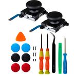 SOSS GAMING Tüm Nintendo Switch ve Switch Lite Denetleyicileri için 2'li Joystick Thumbstick Yedek Kiti - Analog Joy-Con Thumb Stick'inizi Gerekli Tüm Araçlarla Onarın ve Onarın