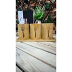 Sosyete Home Bambu 3lü Kaşıklık Standı, Set Üstü Çatal Kaşık Bıçak Organizeri