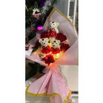Sosyete shop Ayıcık ledli güllü buket