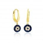 Sosyeteli Altın Sallantılı Küpe 14k Gold Taşlı