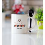Sosyolog Siyah Kaşıklı Kupa Bardak