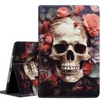 SOTWONSO iPad Pro 11 inç 2022/2021/2020 (4./3. Nesil), iPad Air 5. / 4. Nesil 10.9 İnç (2022/2020) Kılıf, Dayanıklı Darbeye Dayanıklı Koruyucu Kapak, Kafatası Çiçeği