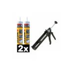 Soudal 2X Soğuk Silikon 280 Gr Beyaz + Silikon Tabancası