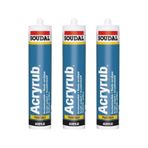 Soudal Acryrub Beyaz Akrilik Mastik 3 Adet Beyaz