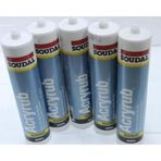 Soudal Acryrub Siliconized Akrilik Mastik – Antrasit Gri (5 Adet) | Boyanabilir & Silikonlu Derz Dolgu | İç Cephe Sızdırmazlık ve Tamir Silikonu