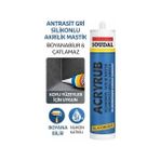 Soudal Acryrub Siliconized Akrilik Mastik – Gri | Boyanabilir & Silikonlu Derz Dolgu | Iç Cephe Sızdırmazlık ve Tamir Silikonu - Option-1 - 0 - Siyah - 1 Adet