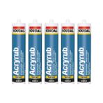 Soudal Acryrub Silikonize Mastik 500 Gram 5'li Paket Tüm Renkler