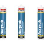 Soudal Acryrub Silikonize Mastik Kahverengi 310 ml 3'lü