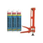 Soudal Plastik Silikon Tabancası + 3 Adet 500 Ml.Beyaz Mastik