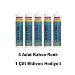 Soudal Silikonize Mastik Kahverengi 500 gr 5 Adet