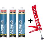 Soudal Silikonize Mastik Yapıştırıcı Altınmeşe 500 gr 3 Ad Derz Su Geçirmez Boyanır-Silikon Tabancası