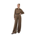 SOUL Kadın Palazzo Pantolon, Normal Bel, Mink, L Beden