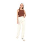 SOUL Kadın Wide Leg Jean Pantolon, Normal Bel, Desenli, Ekru, 38