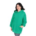 SOUL Kadın Yeşil Kapüşonlu Sweatshirt, S-M
