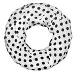 SoulCats Örme sıcak ve yumuşak polkadot çocuk halkalı şal, beyaz, kırmızı veya siyah, siyah noktalı beyaz, 16 cm x 57 cm