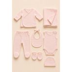 souleessentials Soule Baby 7’li Organik Müslin Yenidoğan Hastane Çıkışı Seti – %100 Pamuk, Nefes Alan, Ultra Yumuşak Bebek Seti (0-3 Ay, Pembe)
