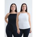 Soulife Büyük Beden Halter Yaka Kadın Atlet 2'li - Beyaz - 3XL