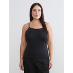 Soulife Büyük Beden Kare Yaka Askılı Kadın Atlet 2'li - Siyah - 2XL