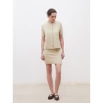 Soulife Dar Fit Leopar Desenli Triko Mini Etek - Bej