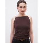 Soulife Halter Yaka Kadın Atlet - Kahverengi - XS