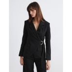 Soulife Kruvaze Yaka Kadın Blazer Ceket - 36 - Siyah