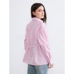 Soulife Petite Çizgili Kadın Gömlek - Pembe - 44